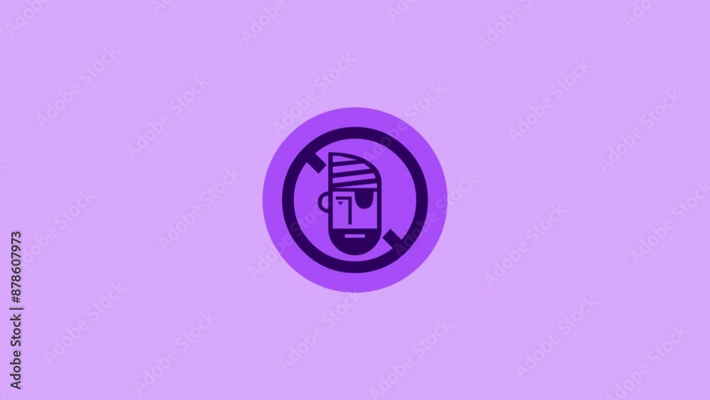 Copy protection icon purple color simple shape circle animation Copy protection icon purple color simple shape circle animation