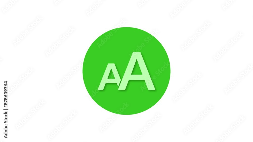 Font icon green color simple shape circle animation white background Font icon green color simple shape circle animation white background