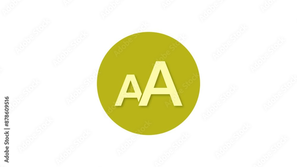 Font icon yellow color simple shape circle animation white background Font icon yellow color simple shape circle animation white background