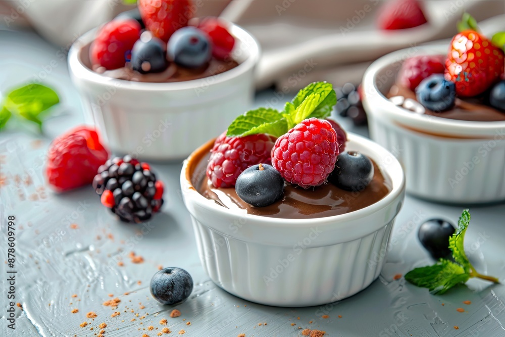 Chocolate Mousse Dessert with Fresh Berries