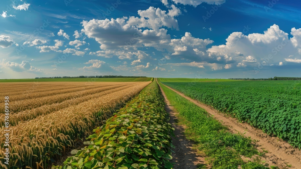 Farmland Landscape with Two Paths Farmland Landscape with Two Paths