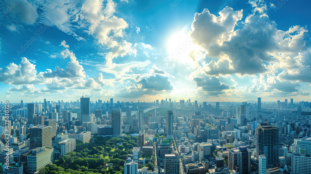 Obraz premium View of the metropolis in sunny weather