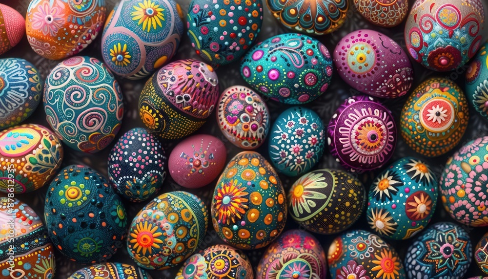 Generative AI, pysanky eggs, colorful patterns, intricate designs, traditional art, modern digital, vibrant artwork, detailed craftsmanship, high resolution Generative AI, pysanky eggs, colorful patterns, intricate designs, traditional art, modern digital, vibrant artwork, detailed craftsmanship, high resolution