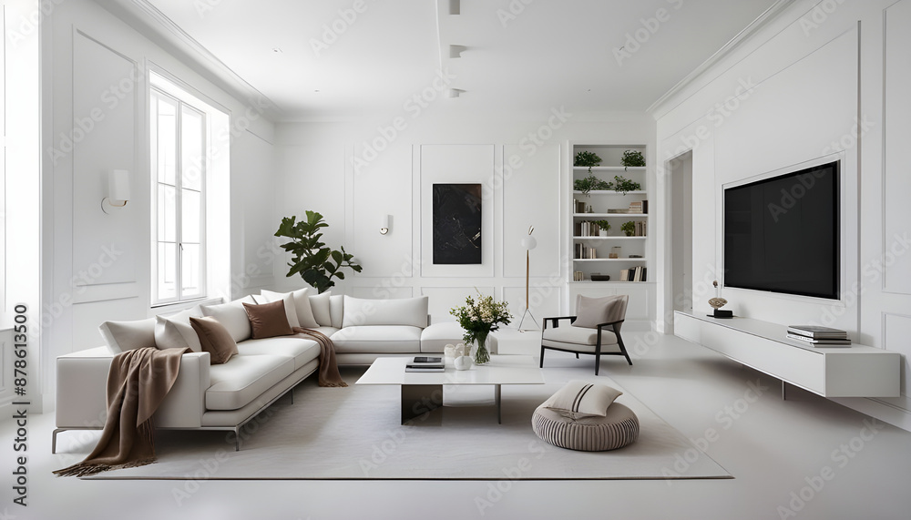Frame mockup A paper size. Living room wall poster mockup design.Interior mockup with house background. Modern interior design. 3D render Frame mockup A paper size. Living room wall poster mockup design.Interior mockup with house background. Modern interior design. 3D render