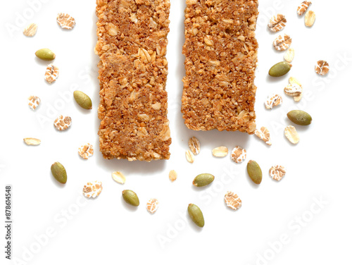 Bilde på lerret Cereal bars or flapjacks made from rolled oats