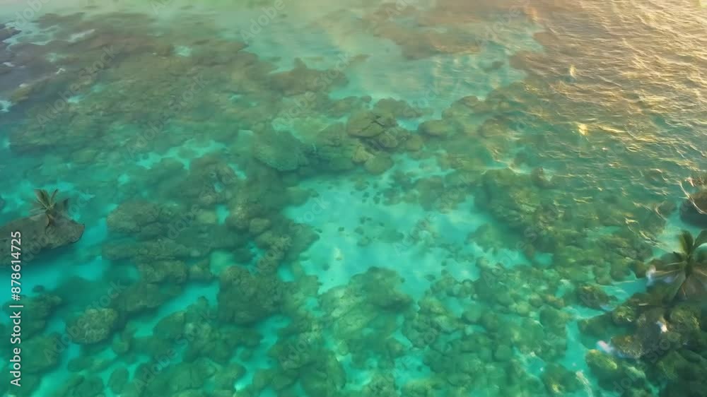 Serene tropical coral reef at golden hour Serene tropical coral reef at golden hour