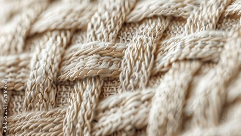 Close-Up of Beige Woven Texture Close-Up of Beige Woven Texture