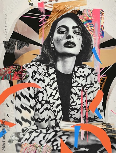 pop collage illustration Abstract creative retro but contemporary pop art collage concept Generative AI