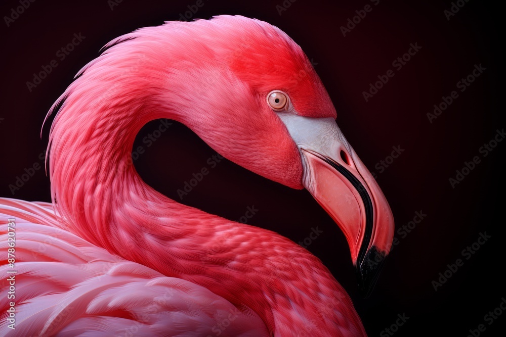 Obraz premium Golden Glance Flamingo's Illuminated Curiosity.jpeg