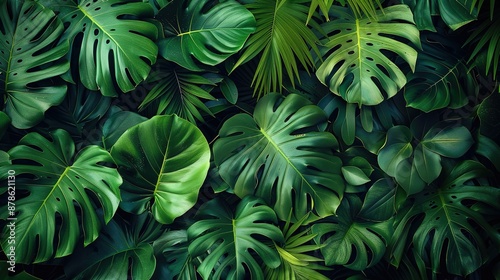 Wallpaper Mural Notanical herbal exotic tropical plants herbs flowers botanical foliage background AI Generative Torontodigital.ca