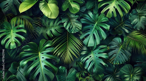 Wallpaper Mural Notanical herbal exotic tropical plants herbs flowers botanical foliage background AI Generative Torontodigital.ca