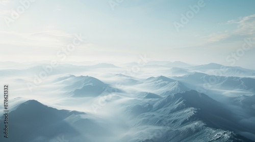 Misty Mountain Landscape at Sunrise © nomesart