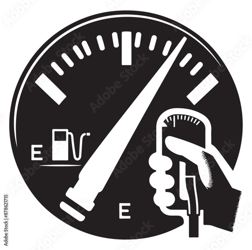 vector Fuel gauge indicator silhouette illustration