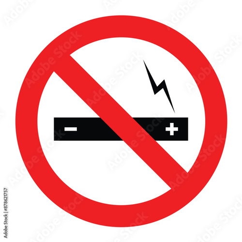 no vaping sign no smoking warning with electric cigarettes, prohibition and health risk illustration