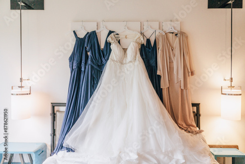 hanging wedding dress