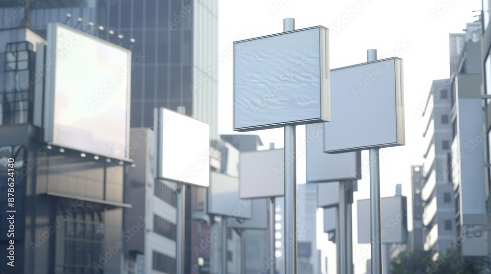Obraz premium Blank Signs in Cityscape.