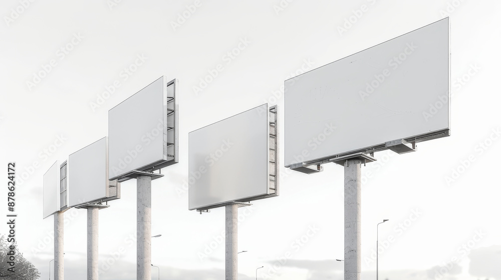 Obraz premium Blank Billboards on White Background.