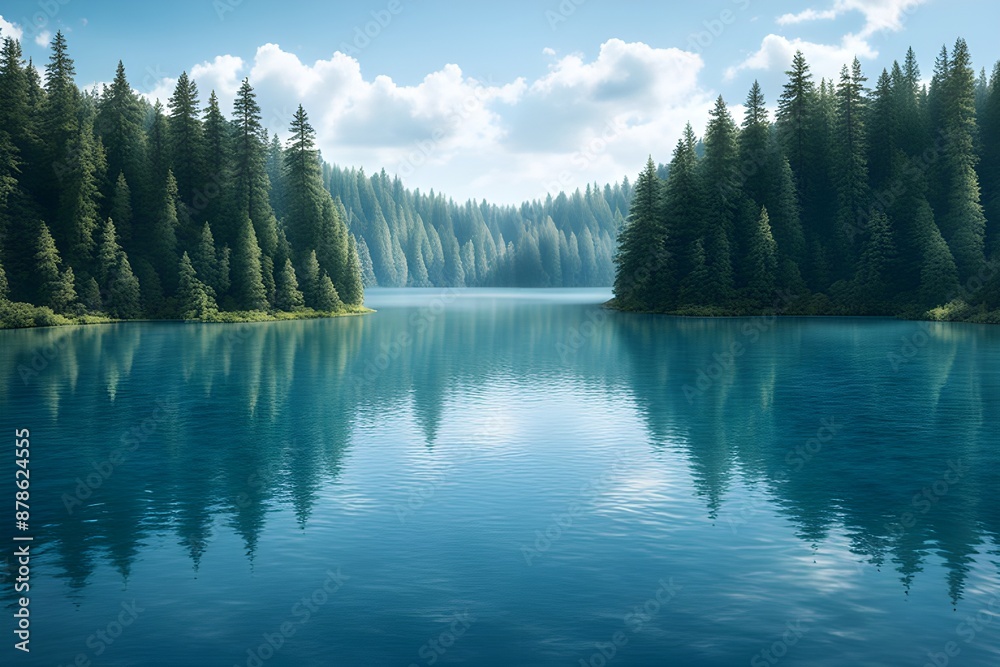 lake with a realistic water surface