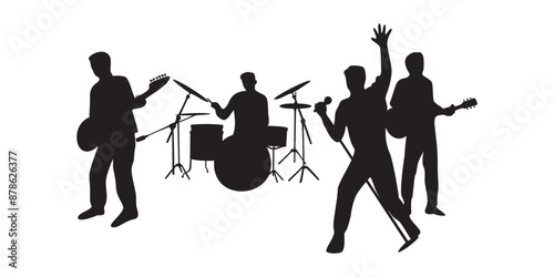group band silhouette design. music concert illustration.