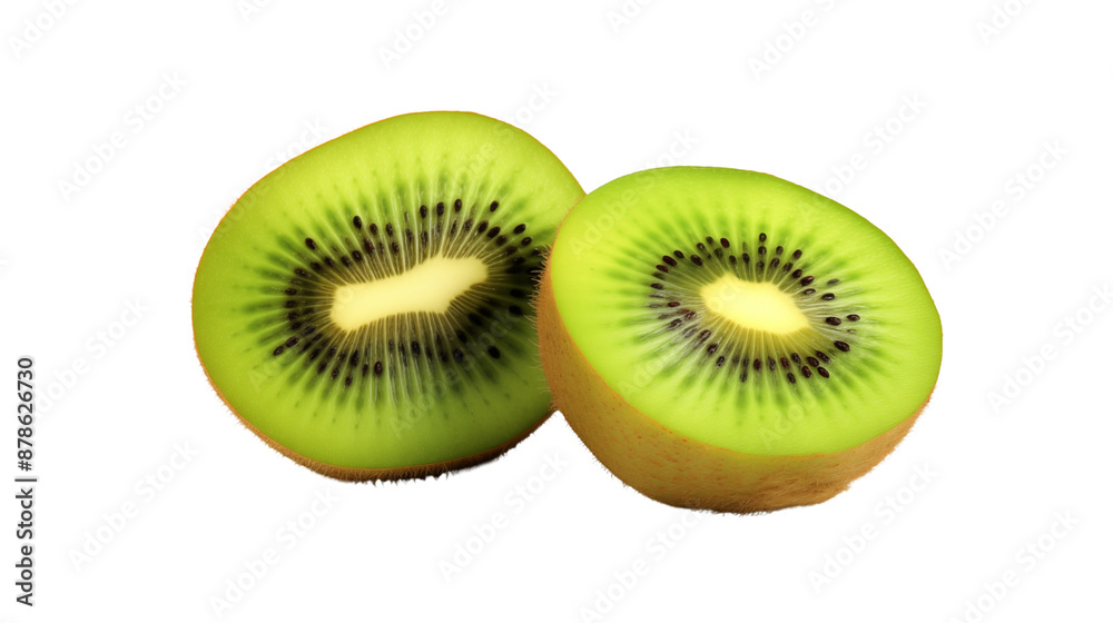 Fototapeta premium Delicious kiwi fruits, isolated on transparent background.