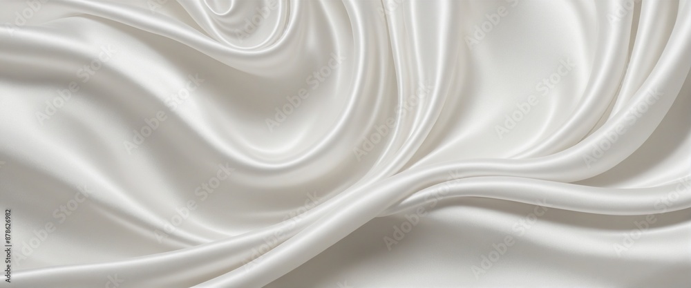 Luxurious satin silk swirl wave background banner - Elegant textile fabric backdrop for product display or decoration Luxurious satin silk swirl wave background banner - Elegant textile fabric backdrop for product display or decoration