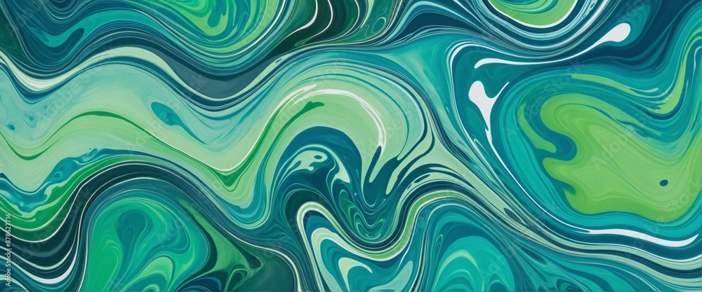 Exploring the vibrant hues and intricate patterns of an aquamarine watercolor paint abstract illustration on textured fluid paper backdrop
