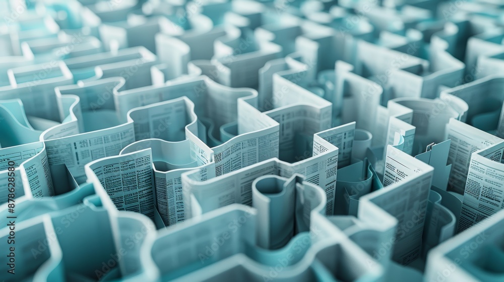 An abstract 3D illustration of a maze made of financial documents, representing the complexity of budget planning and management. An abstract 3D illustration of a maze made of financial documents, representing the complexity of budget planning and management.