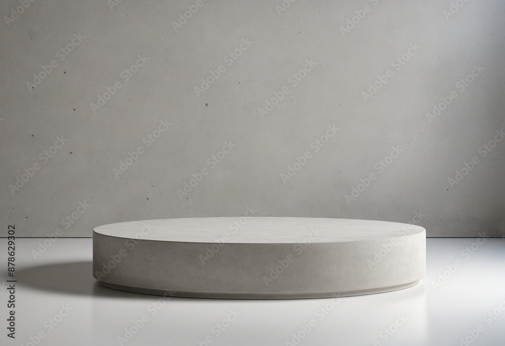 Abstract geometric design with a minimalist concrete background sets the stage for a winner's presentation on an elevated pedestal Abstract geometric design with a minimalist concrete background sets the stage for a winner's presentation on an elevated pedestal