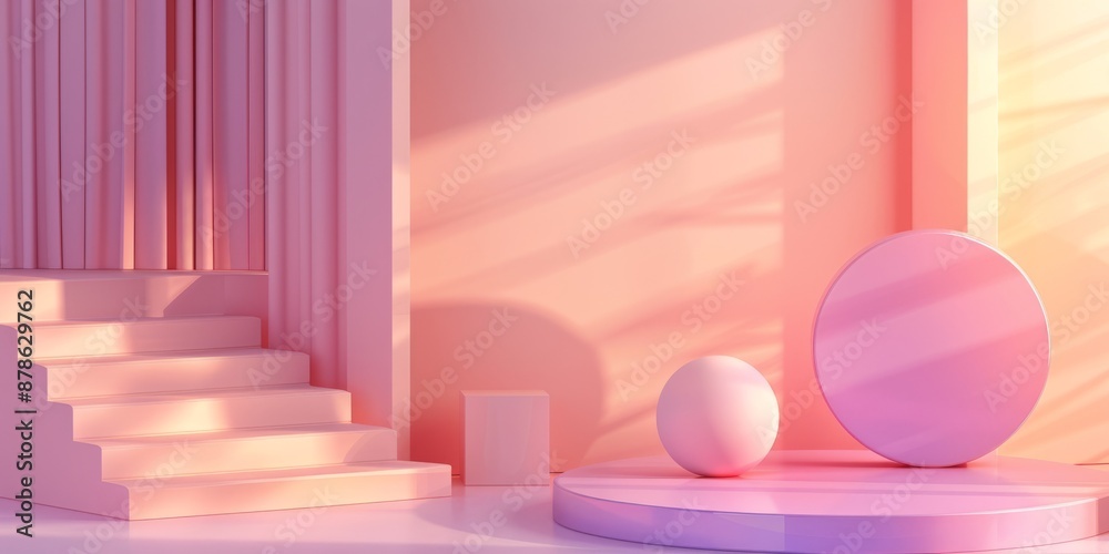 Abstract minimal scene with podium for product presentation, Showcase, geometric background, Product Presentation display, commercial advertising, 3D rendering . High quality photo Abstract minimal scene with podium for product presentation, Showcase, geometric background, Product Presentation display, commercial advertising, 3D rendering . High quality photo