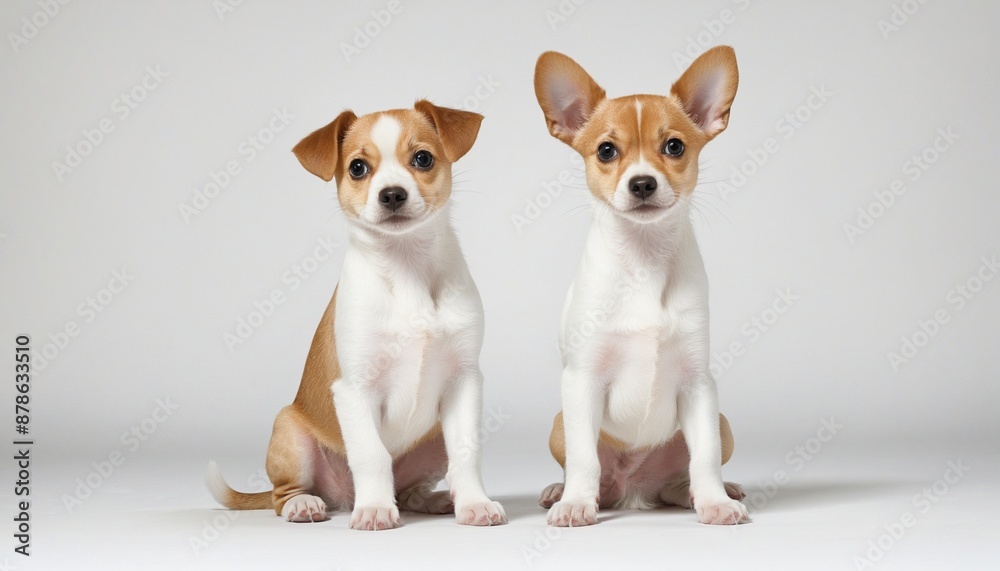 Portrait of a small and adorable Chihuahua puppy with paw forming a heart shape, isolated on a white background Portrait of a small and adorable Chihuahua puppy with paw forming a heart shape, isolated on a white background