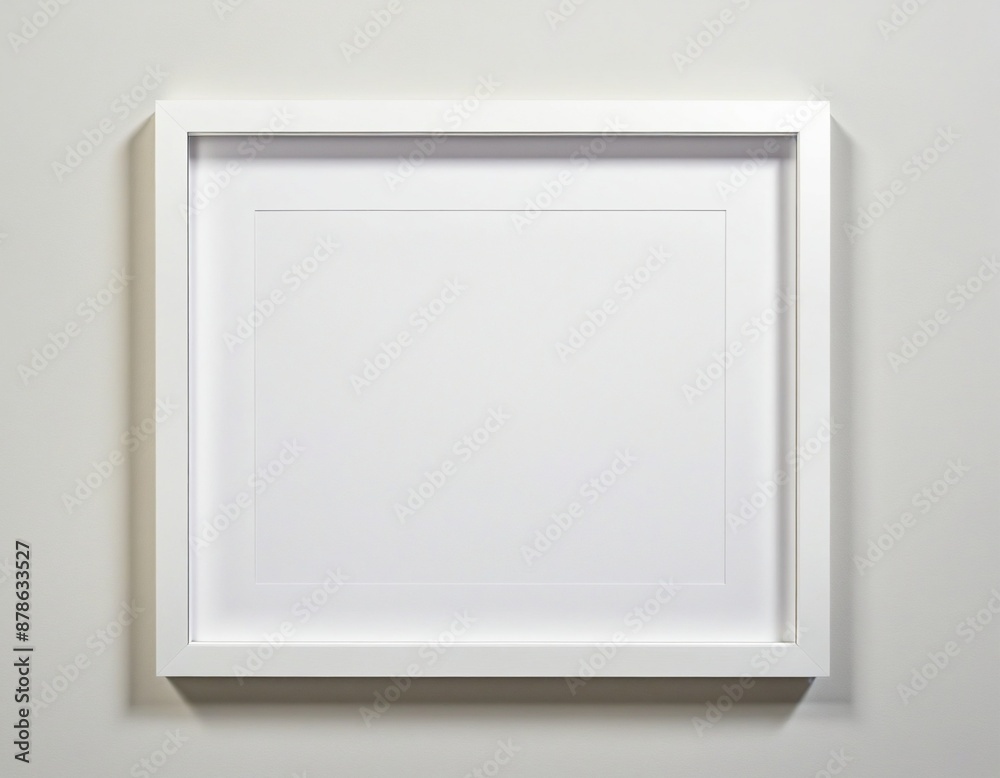 Clean and contemporary white picture frame design for gallery template, isolated cut-out object with shadow on transparent background Clean and contemporary white picture frame design for gallery template, isolated cut-out object with shadow on transparent background