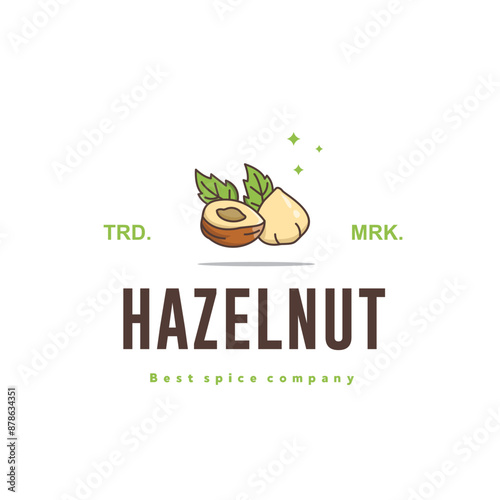 illustration of the hazelnut spice logo icon, kitchen spice for the cooking industry