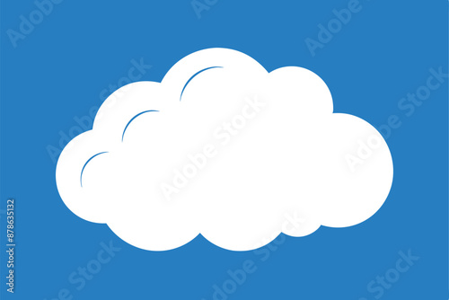 White silhouette cloud blue background F.eps