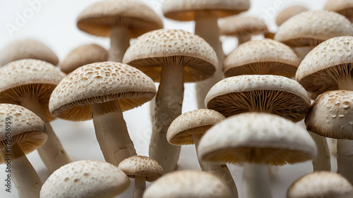 Shimeji Mushrooms on white background