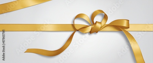 Obraz na płótnie Silky gold ribbon flying in the wind, isolated on a white background w salonie