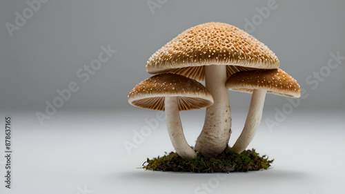 Shimeji Mushrooms on white background