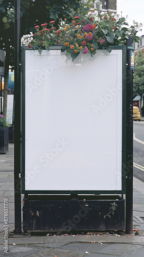 Wallpaper Mural realistic raw photograph of a blank poster in london. Taken on leica m6 with portra 200 film Torontodigital.ca