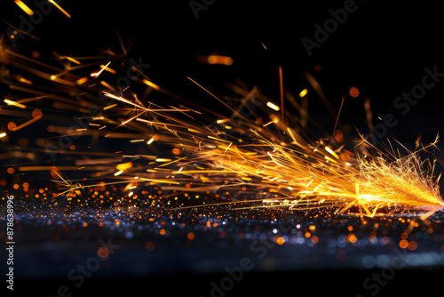Bright Glowing Fire Sparks From A Fire On A Dark Background For Graphic Ideas Created Using Artificial Intelligence