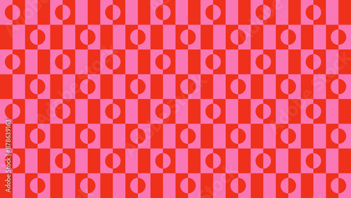 фотографія Groovy red and pink pattern with shapes