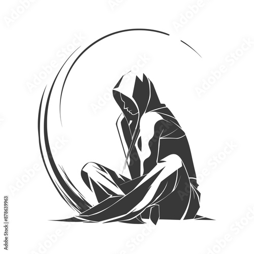 minimalist logo or symbol architec drawing black color only