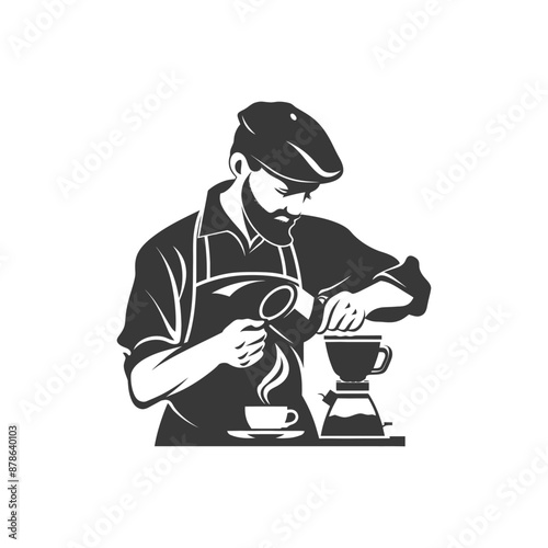 minimalist logo or symbol barista black color only