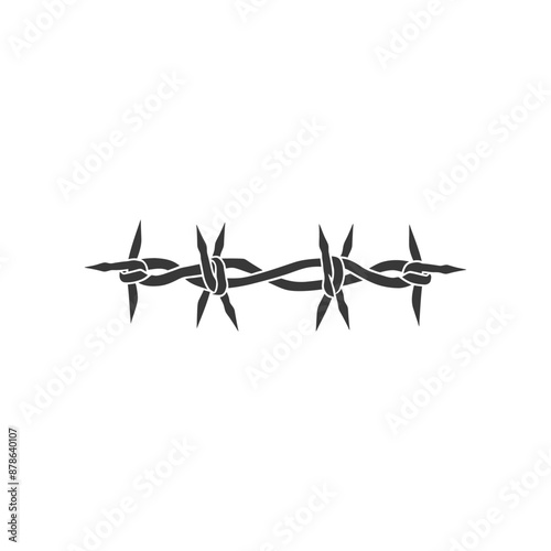 minimalist logo or symbol barbed wire black color only