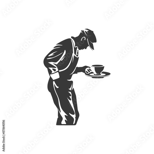 minimalist logo or symbol barista black color only