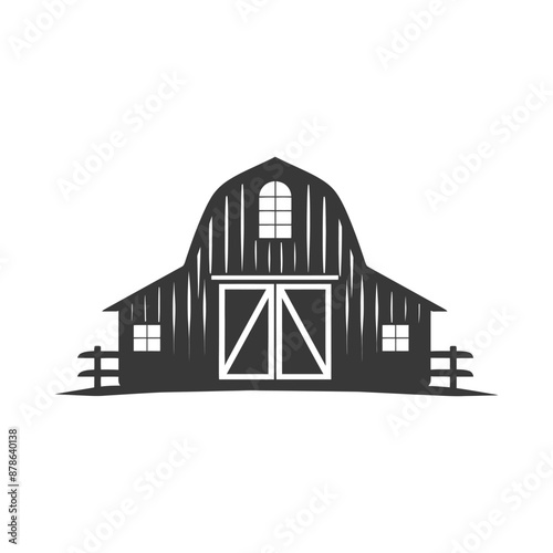 minimalist logo or symbol barn black color only