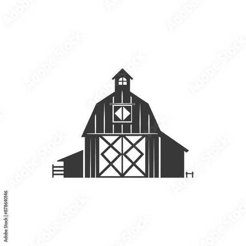minimalist logo or symbol barn black color only