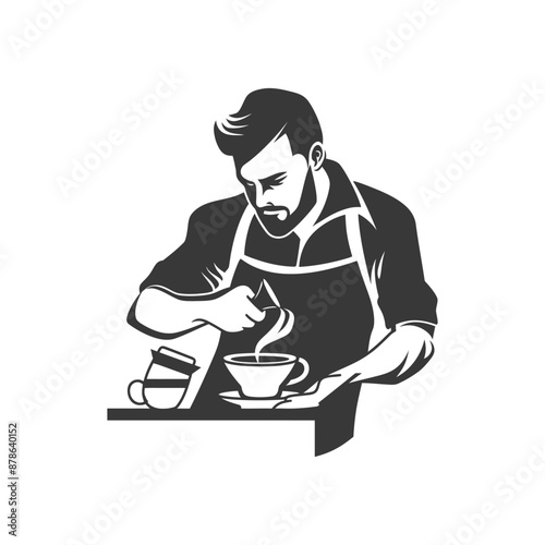 minimalist logo or symbol barista black color only