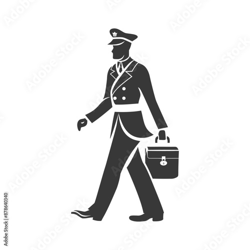minimalist logo or symbol bellboy hotel black color only
