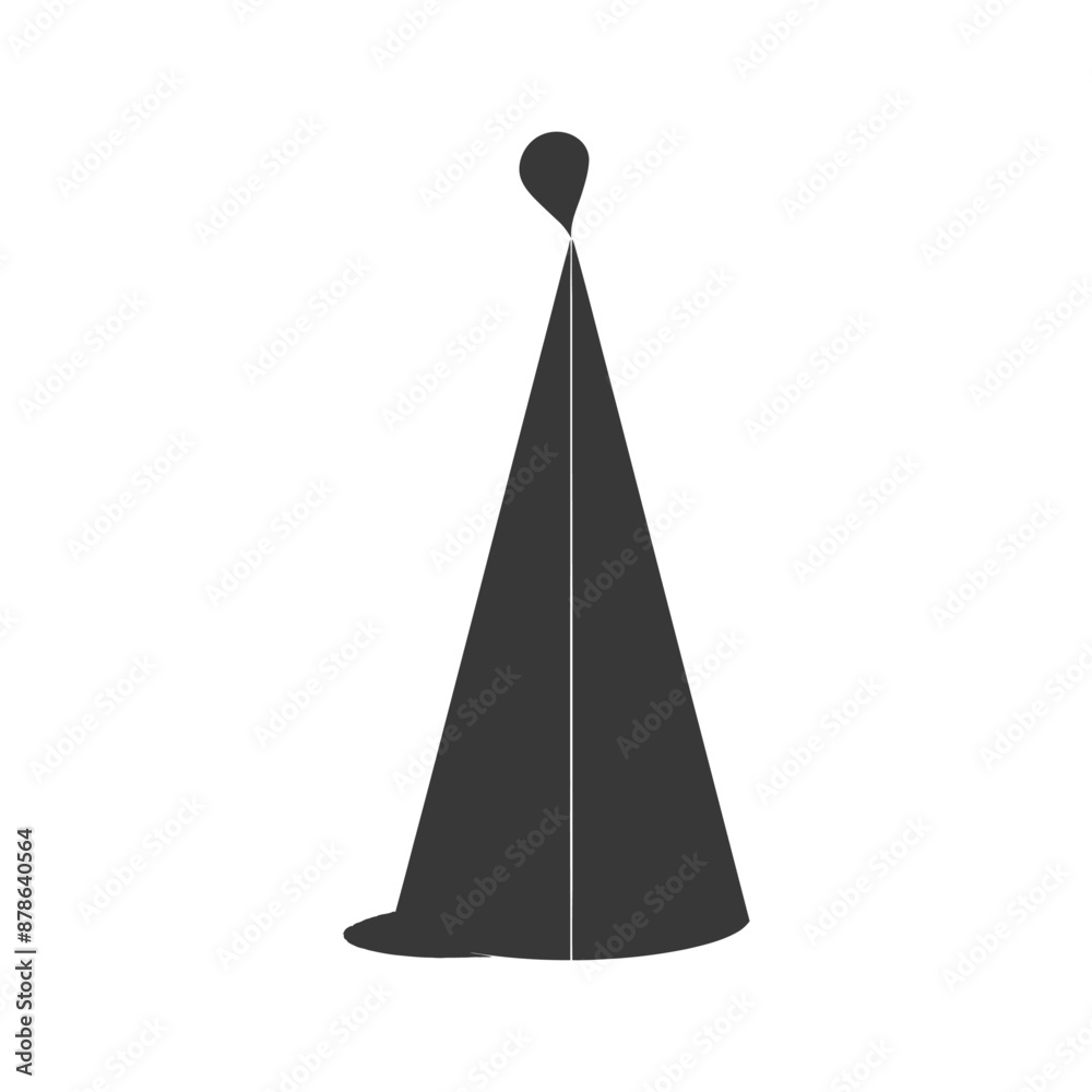 Fototapeta premium minimalist logo or symbol birthday hat black color only