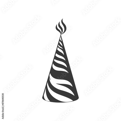 minimalist logo or symbol birthday hat black color only