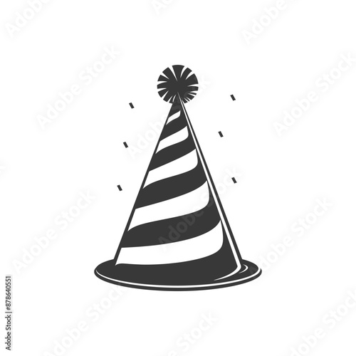 minimalist logo or symbol birthday hat black color only